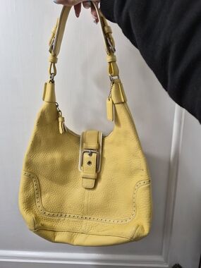 Coach Yellow Leather Shoulder Bag